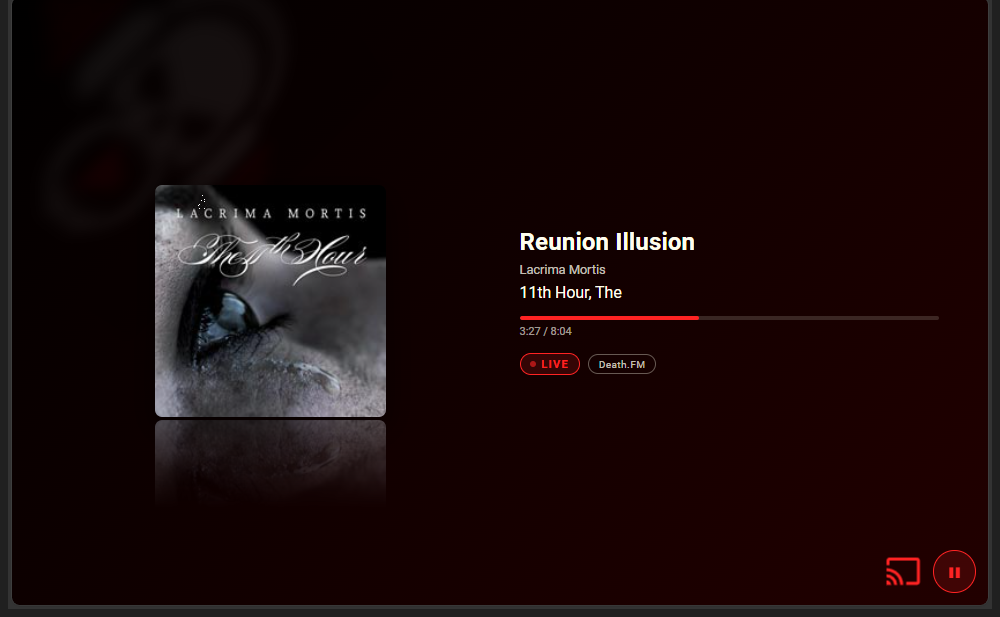 Death.FM Cast Receiver, standalone browser player mode