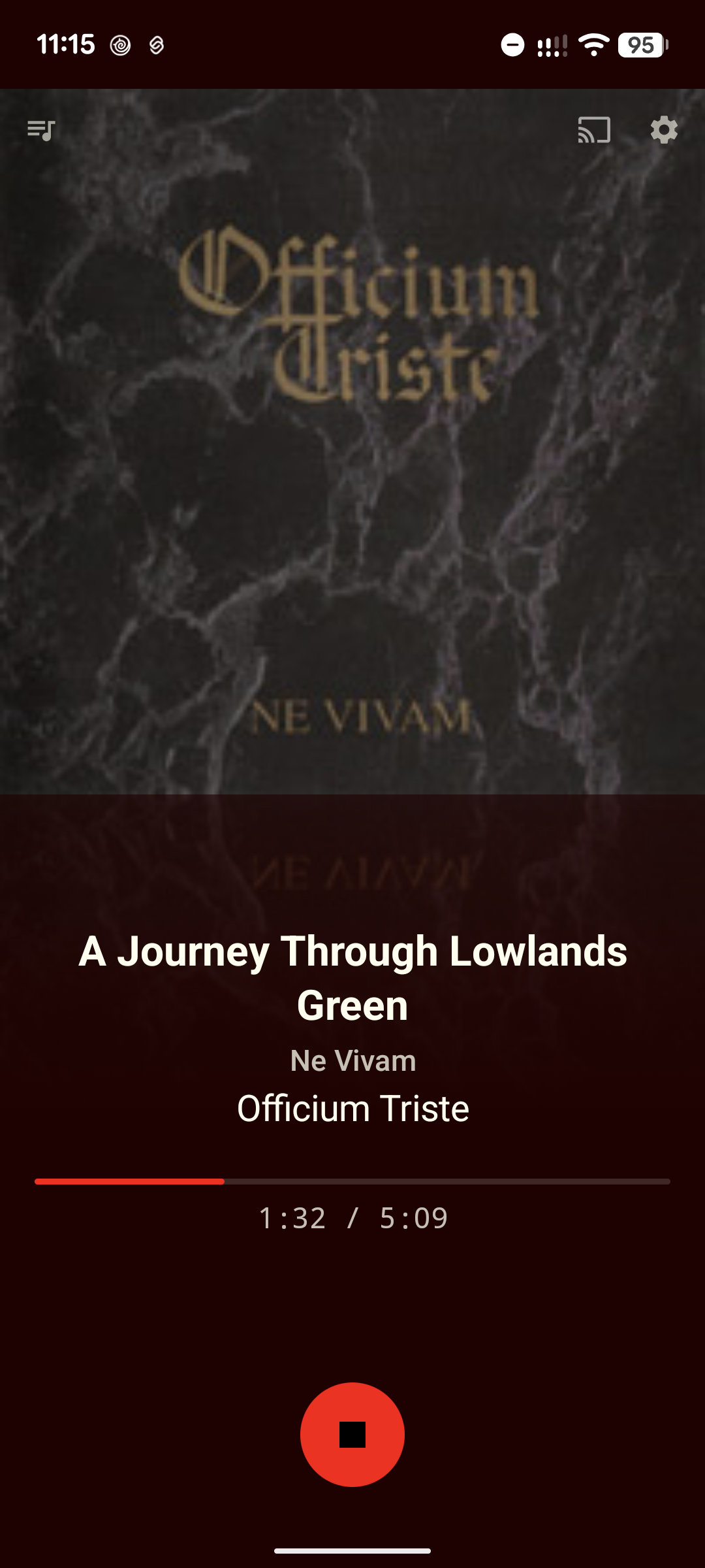 Death.FM Android app, now playing screen